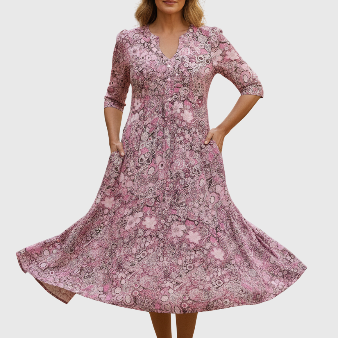 MOREAU LYON | ROBE MIDI À COL EN V POUR FEMMES