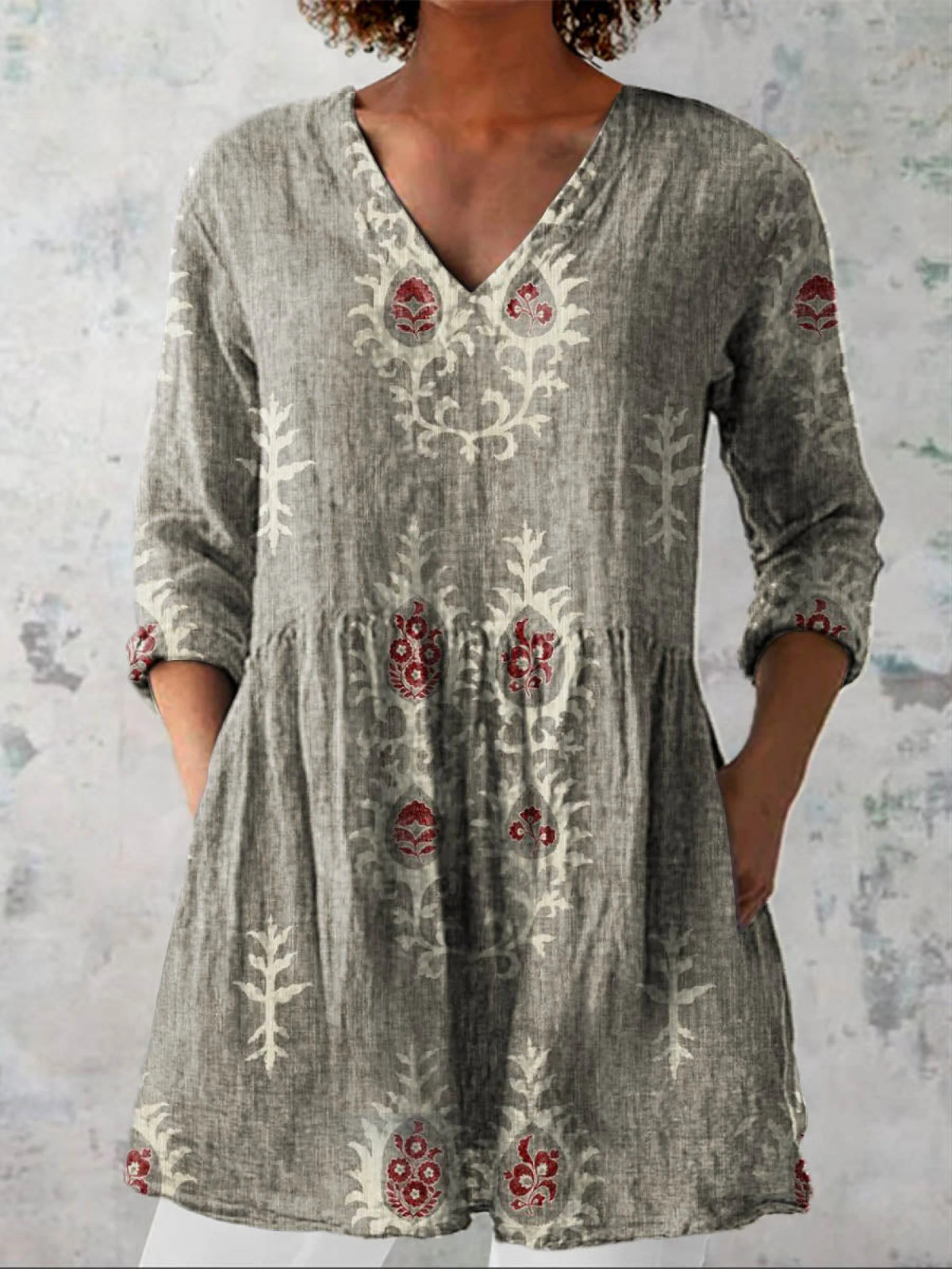 MOREAU LYON | BLOUSE LONGUE À COL EN V POUR FEMMES