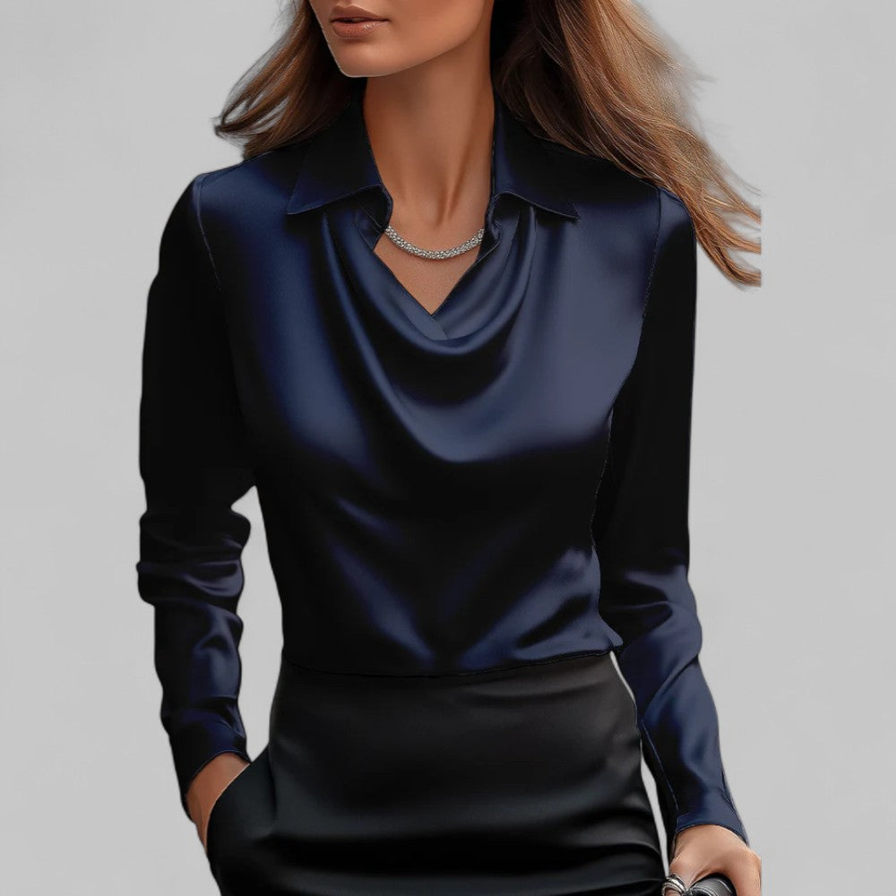 MOREAU LYON | BLOUSE EN SATIN DRAPÉE POUR FEMMES