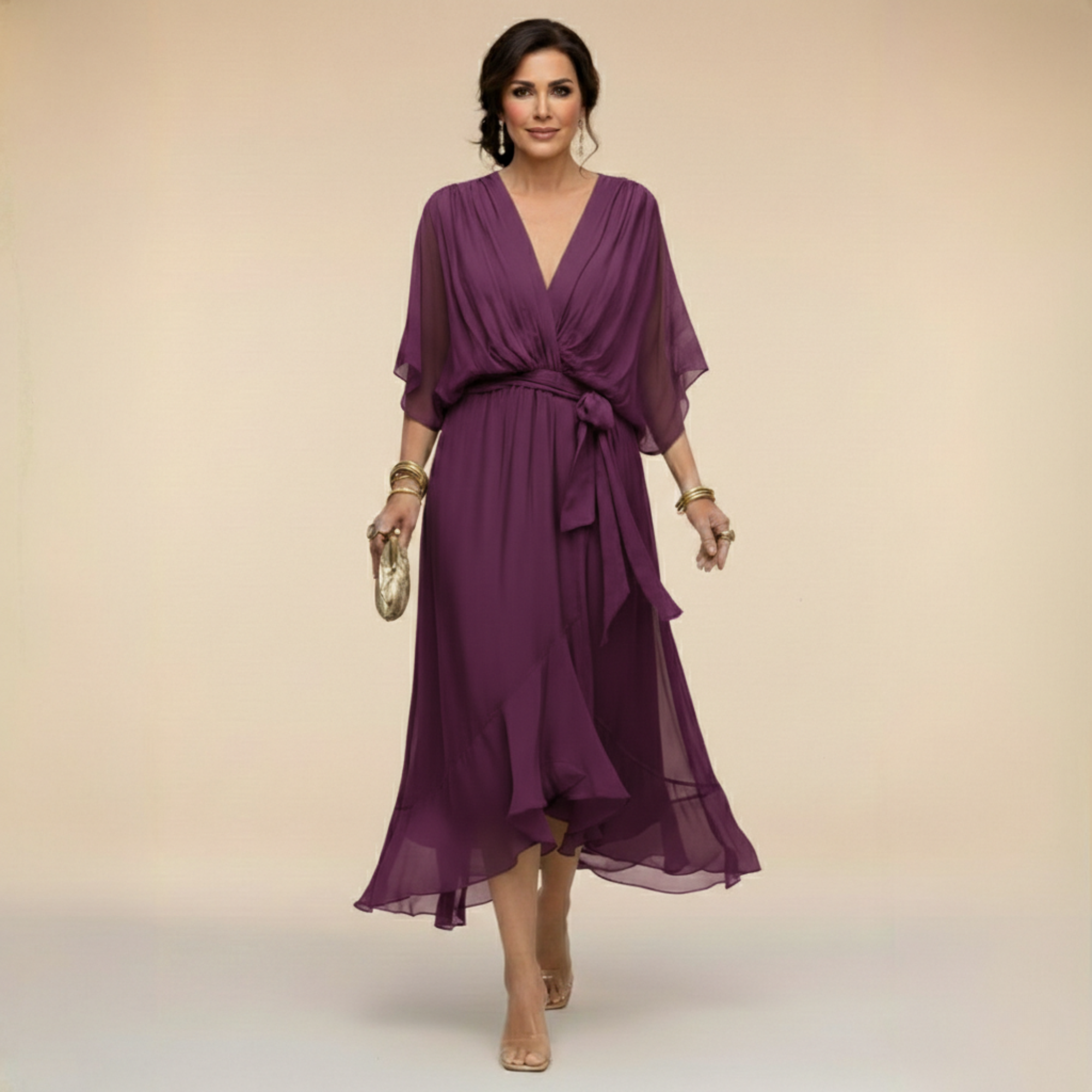 MOREAU LYON | ROBE FLUIDE EN CHIFFON POUR FEMMES