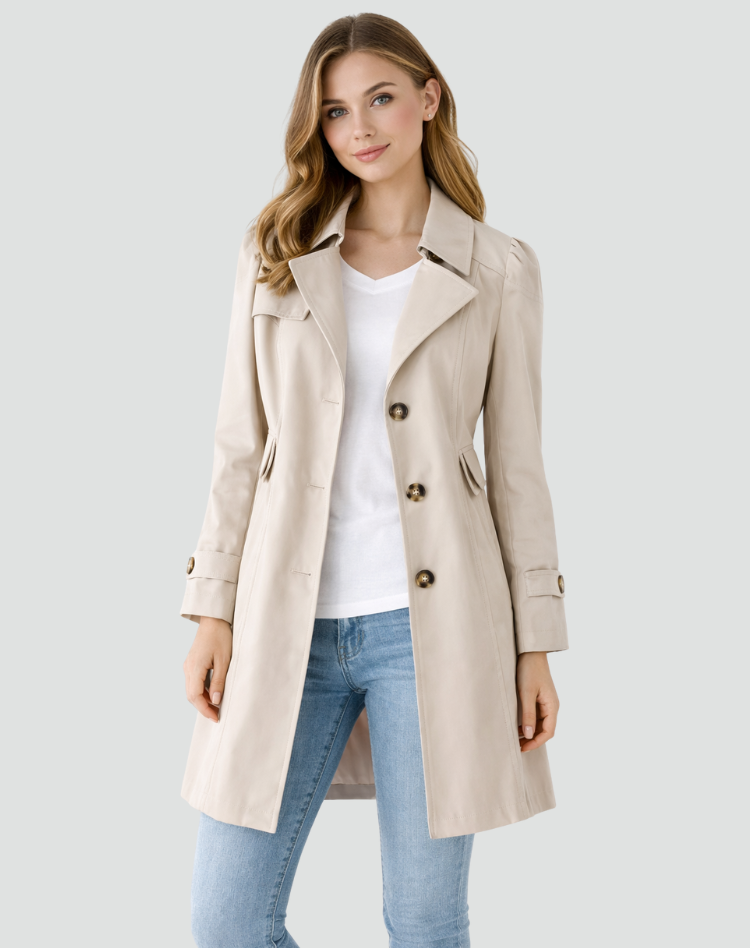 MOREAU LYON | TRANCHÉE MANTEAU CLASSIQUE À REVERS POUR FEMMES