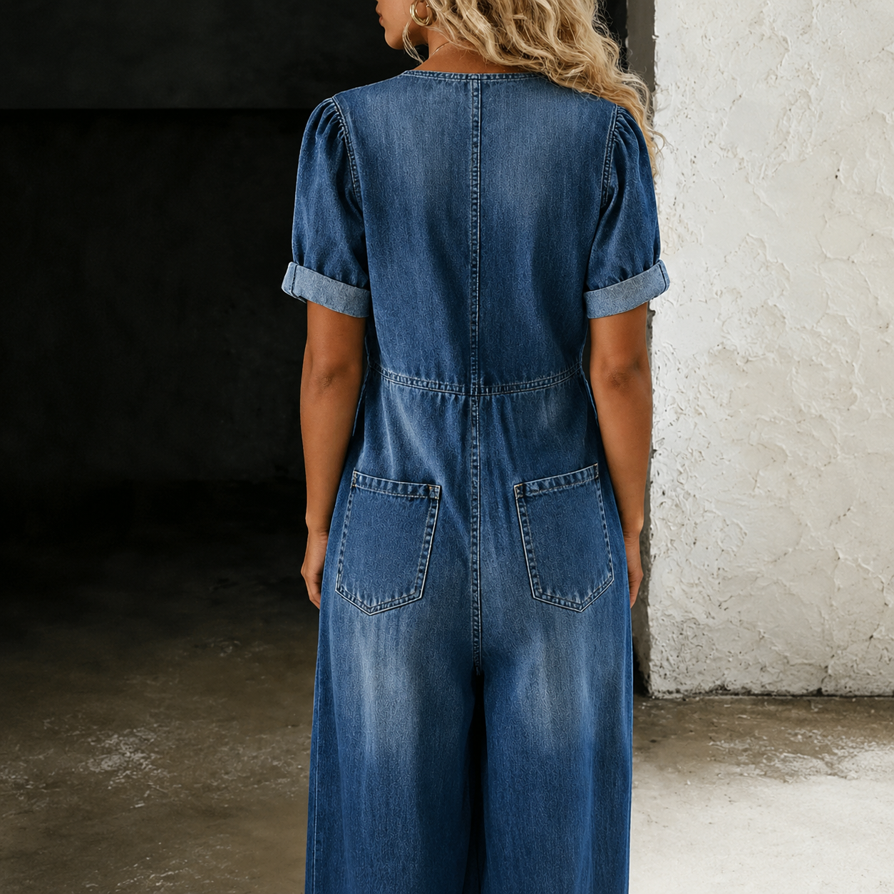 MOREAU LYON | SALOPETTE EN DENIM À JAMBES LARGES POUR FEMMES