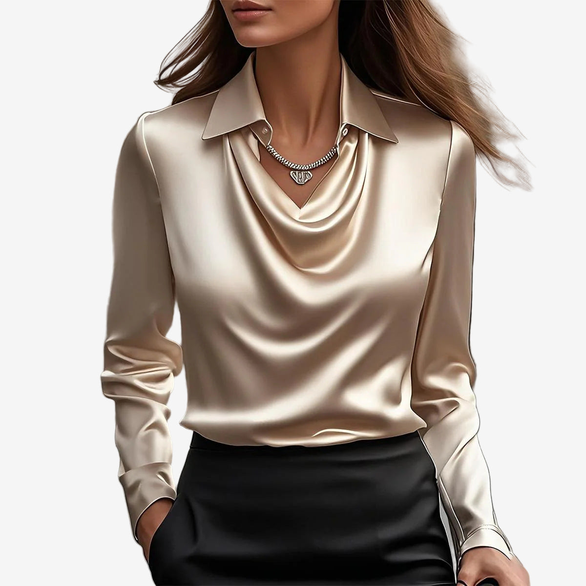 MOREAU LYON | BLOUSE DRAPÉE COL COWL POUR FEMMES