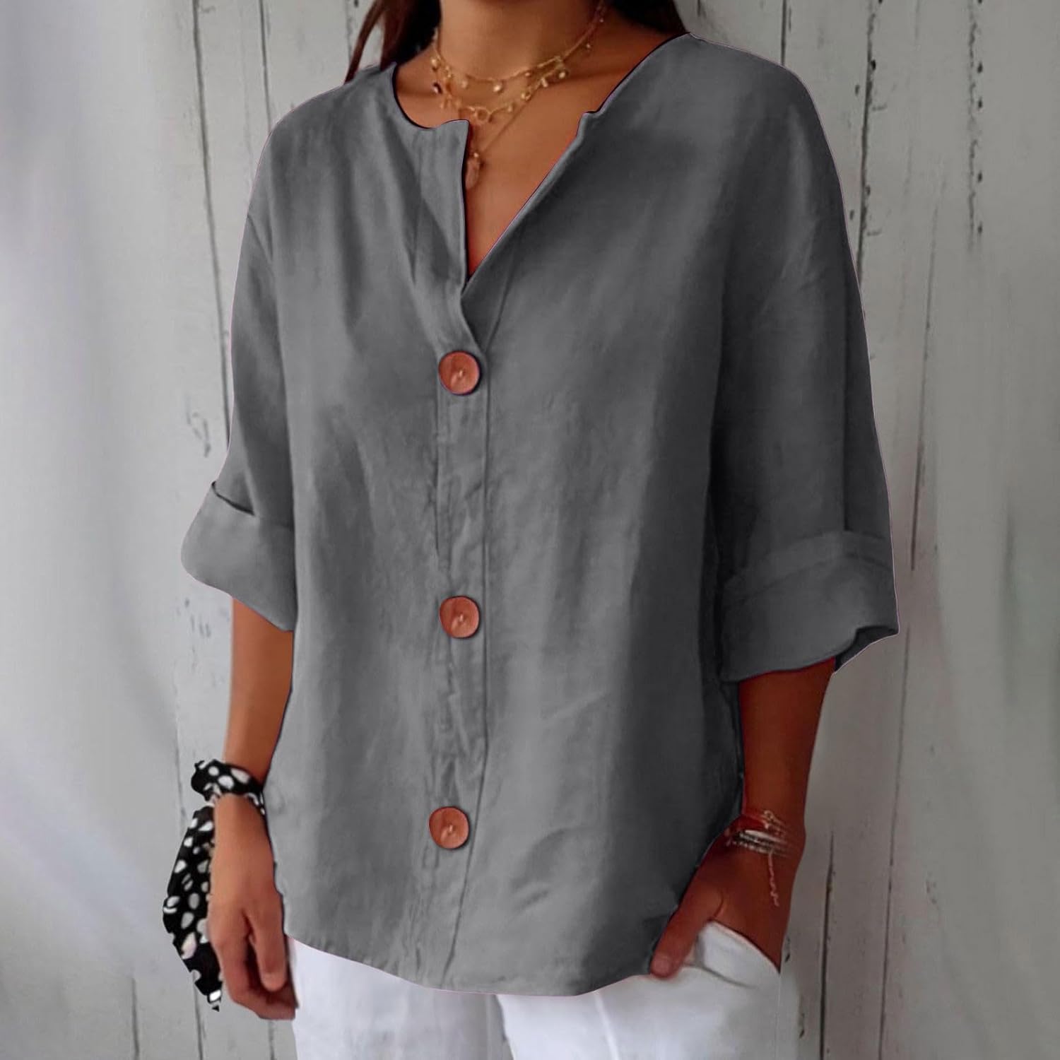MOREAU LYON | CHEMISE À COL EN V POUR FEMMES
