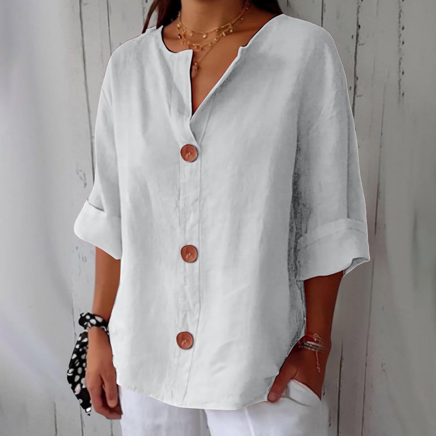 MOREAU LYON | CHEMISE À COL EN V POUR FEMMES