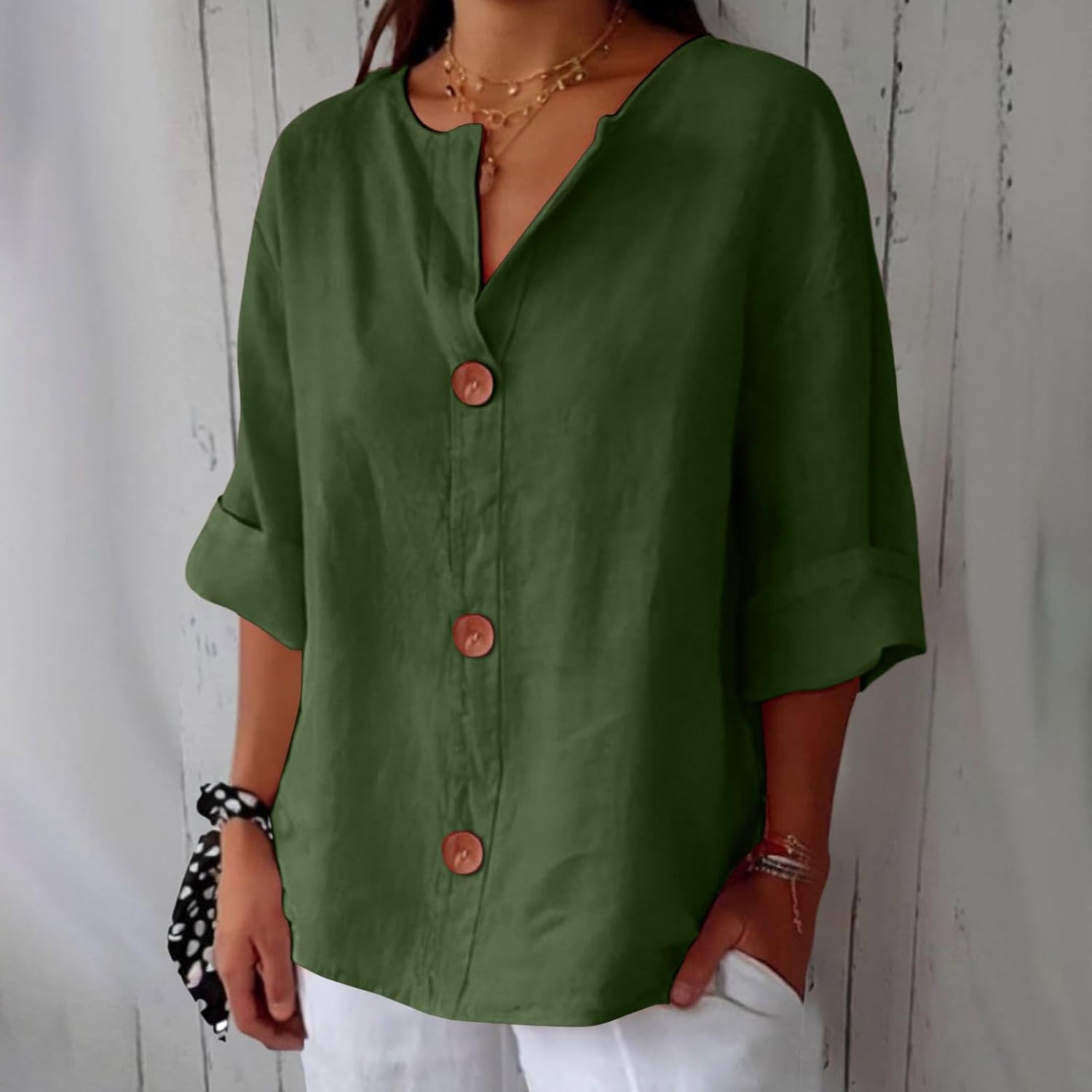 MOREAU LYON | CHEMISE À COL EN V POUR FEMMES