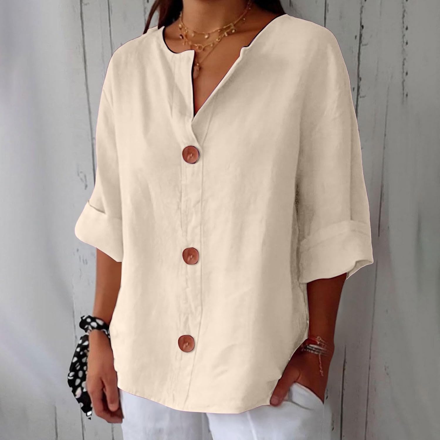 MOREAU LYON | CHEMISE À COL EN V POUR FEMMES