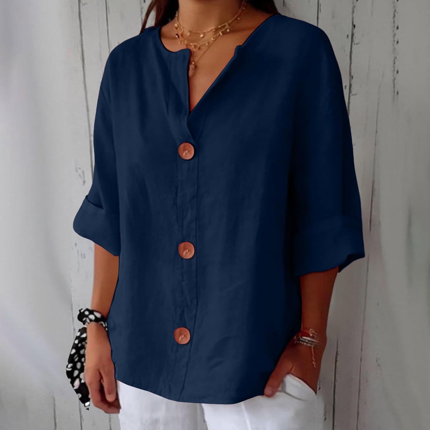 MOREAU LYON | CHEMISE À COL EN V POUR FEMMES