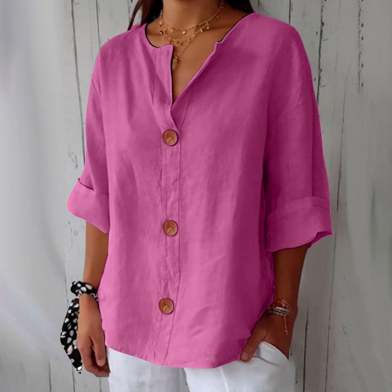 MOREAU LYON | CHEMISE À COL EN V POUR FEMMES