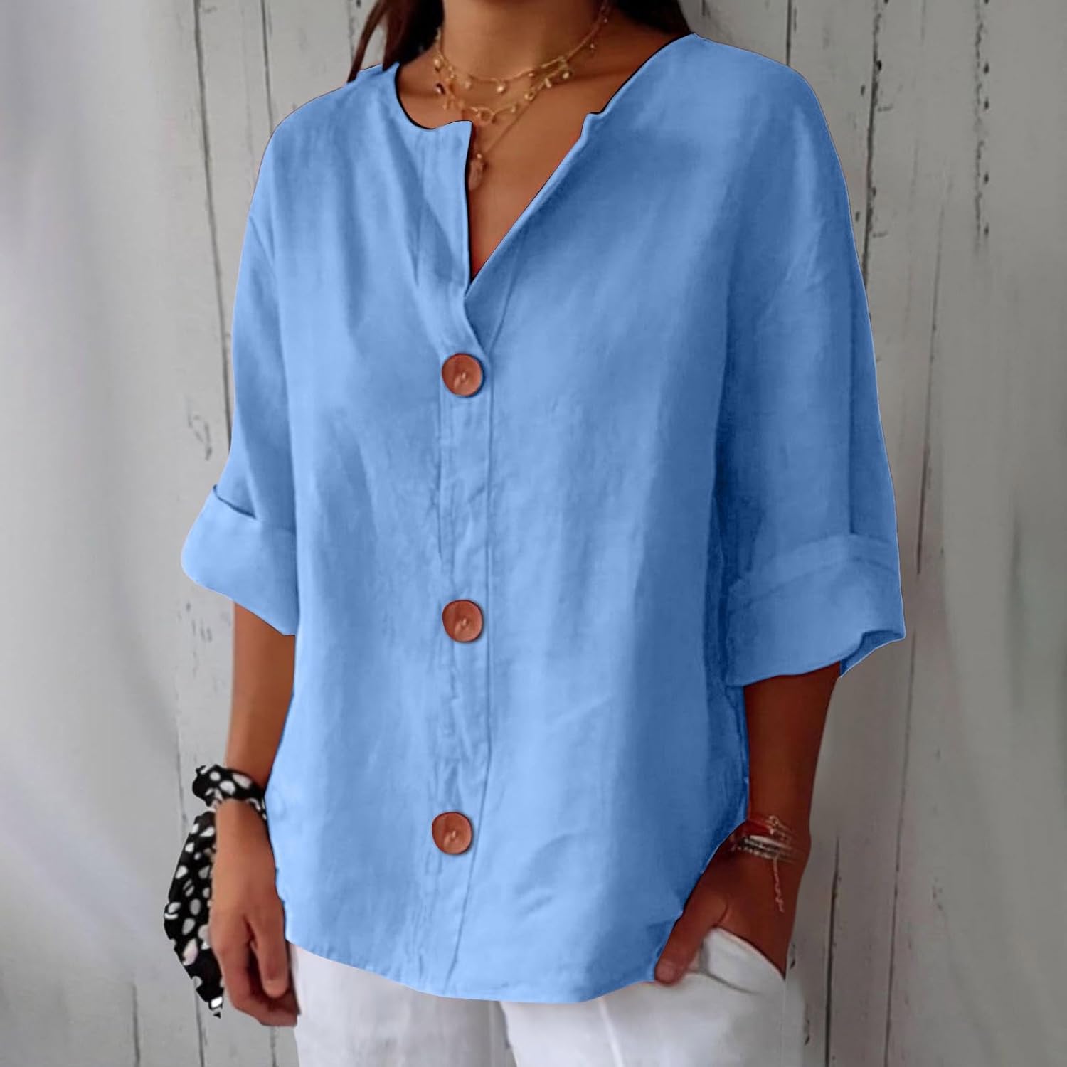 MOREAU LYON | CHEMISE À COL EN V POUR FEMMES
