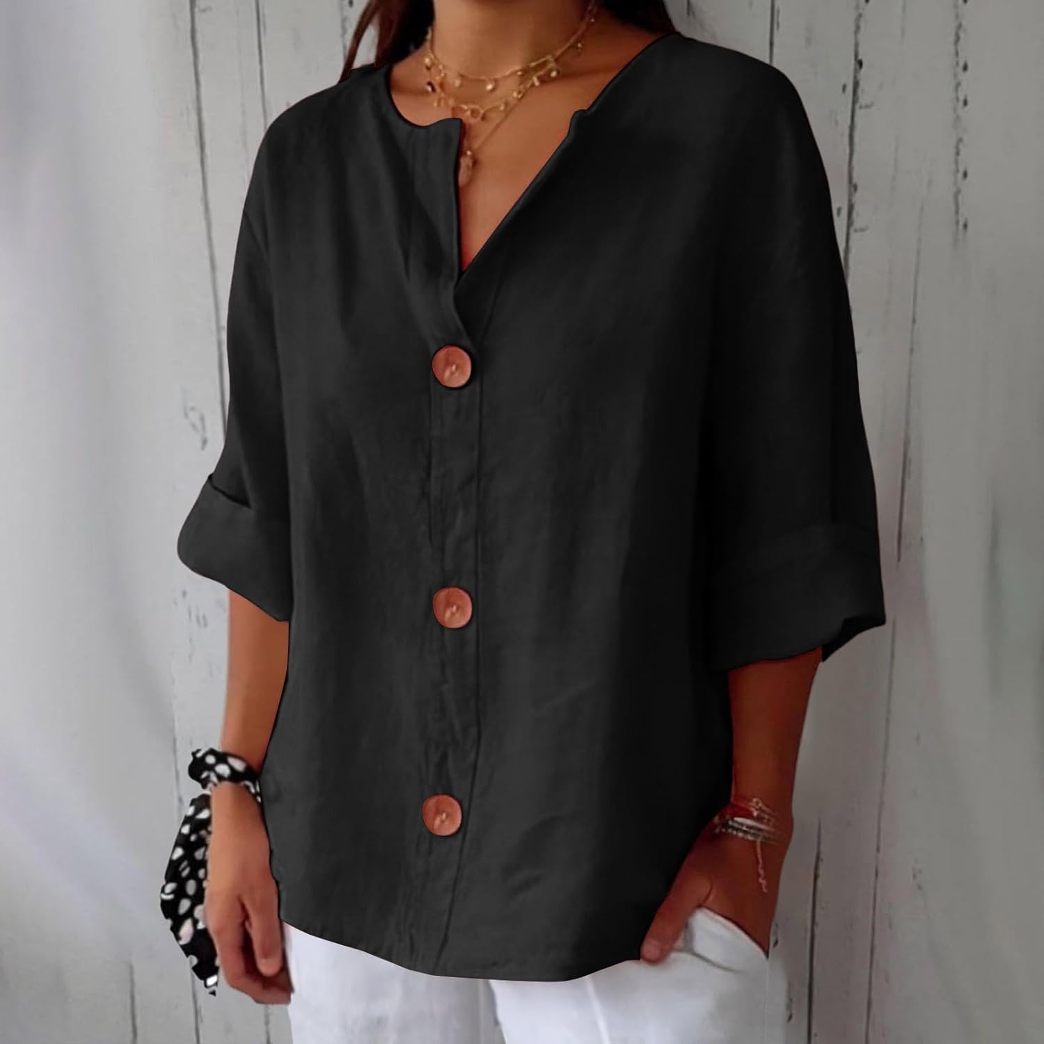 MOREAU LYON | CHEMISE À COL EN V POUR FEMMES