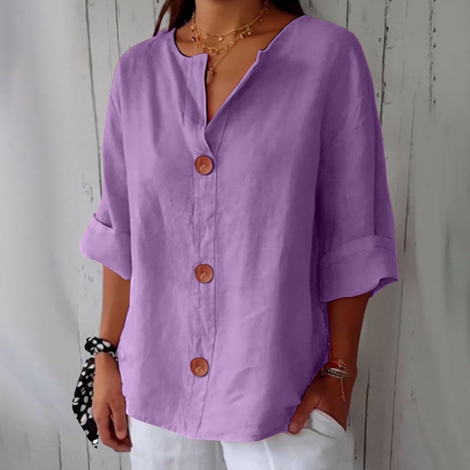 MOREAU LYON | CHEMISE À COL EN V POUR FEMMES