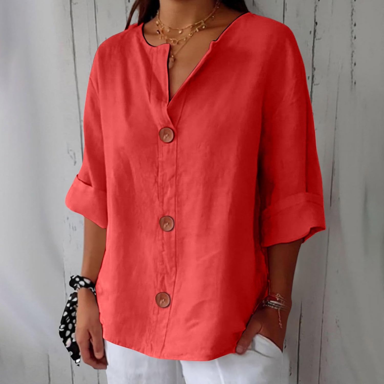 MOREAU LYON | CHEMISE À COL EN V POUR FEMMES