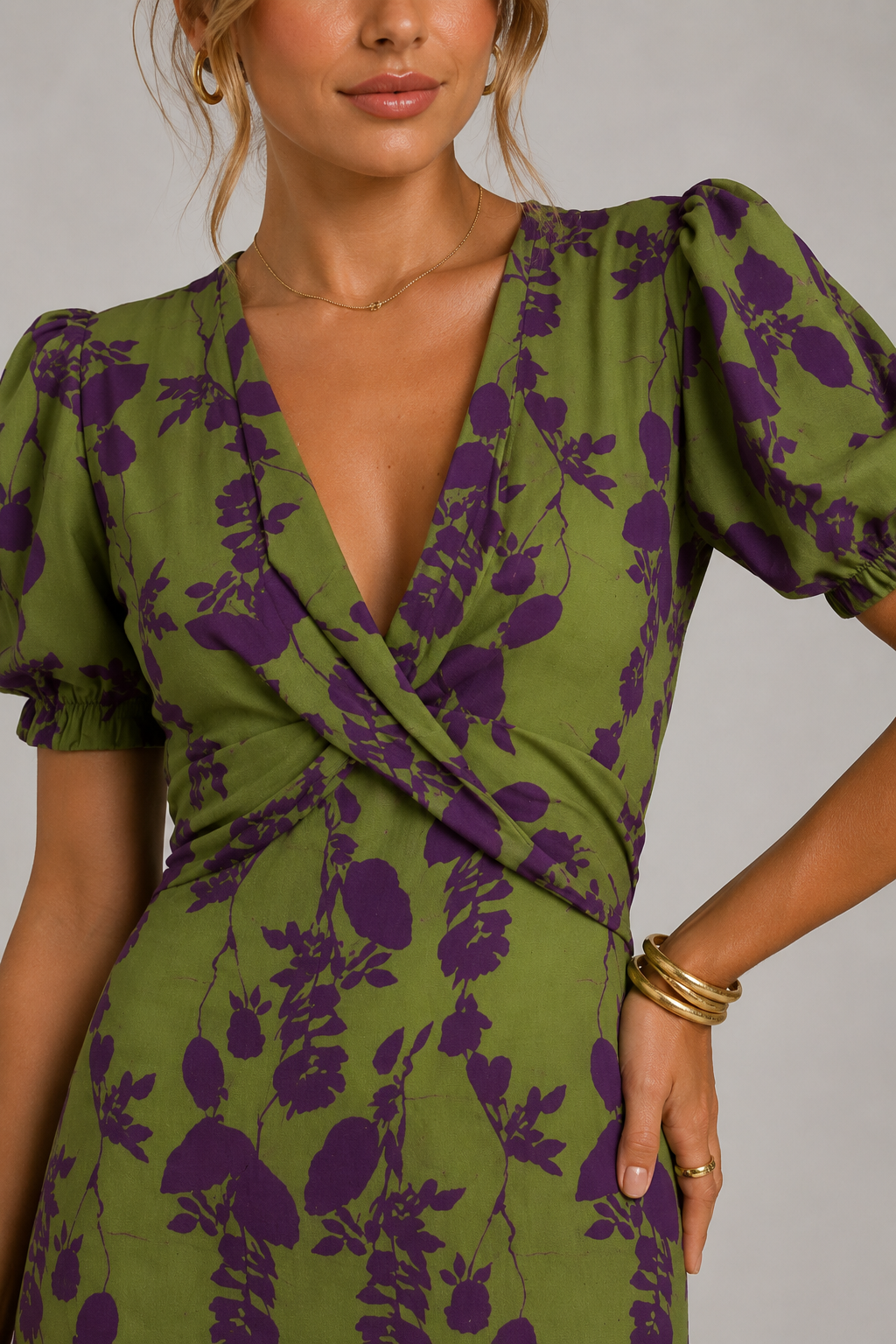 MOREAU LYON | ROBE MIDI ENVELOPPE ÉLÉGANTE POUR FEMMES