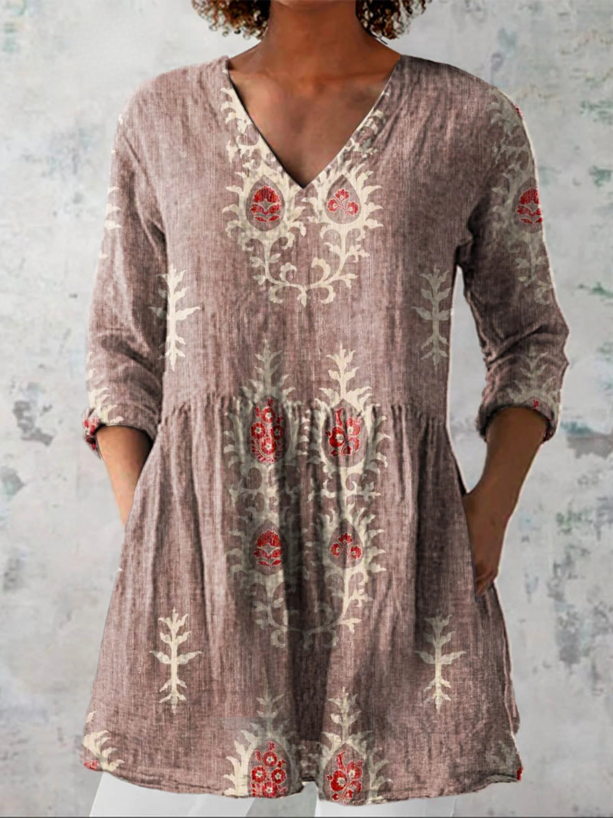 MOREAU LYON | BLOUSE LONGUE À COL EN V POUR FEMMES