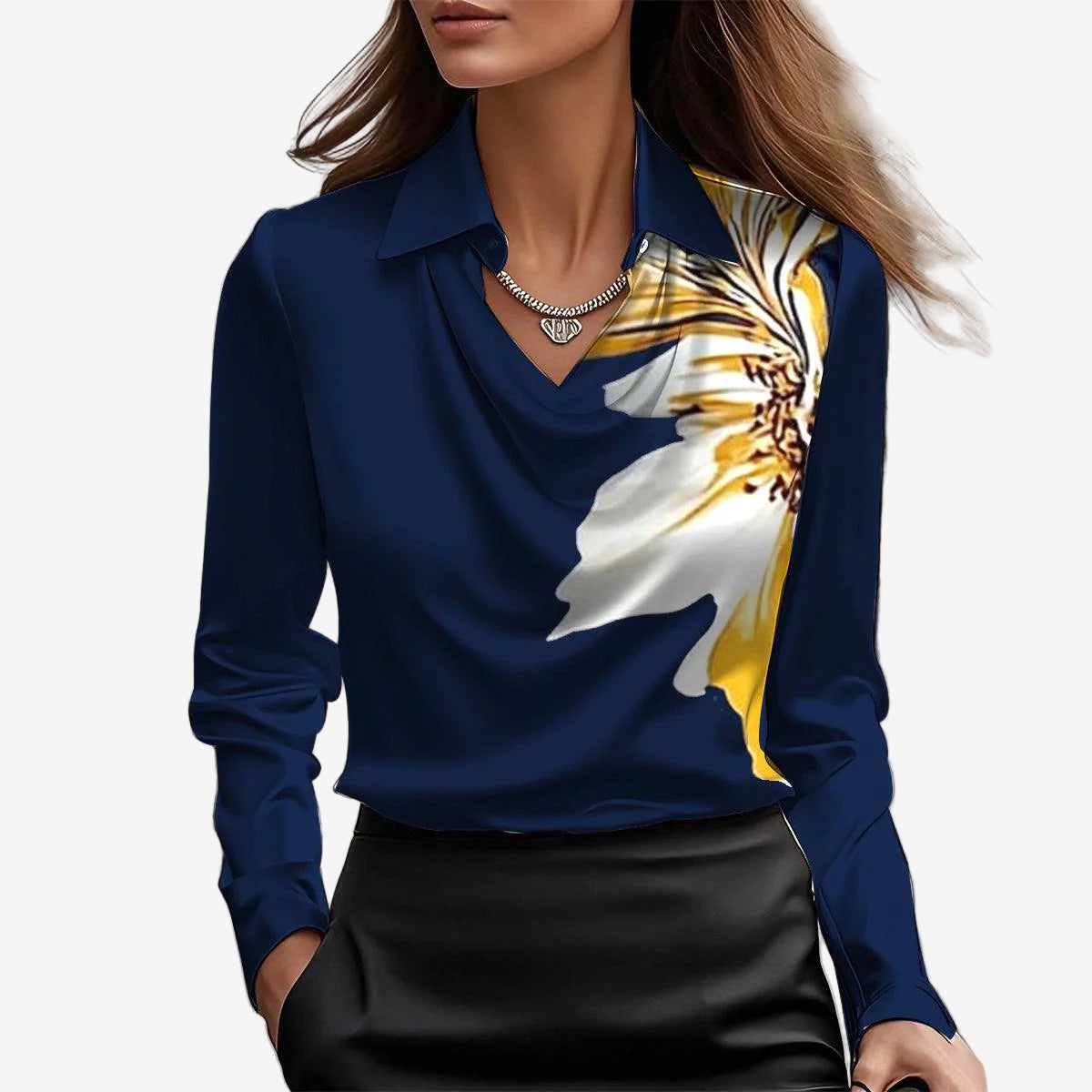 MOREAU LYON | BLOUSE DRAPÉE COL COWL POUR FEMMES