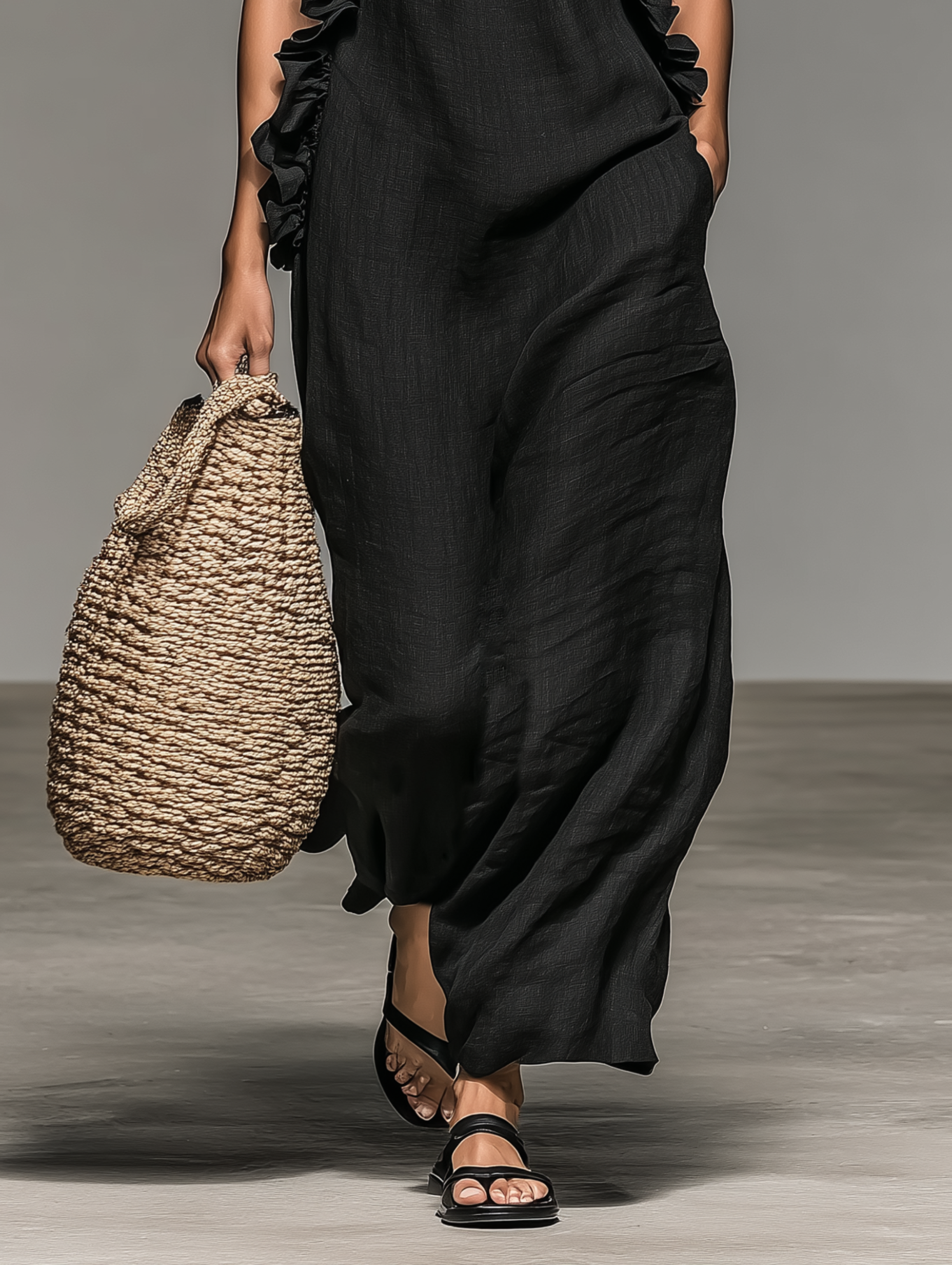 MOREAU LYON | ROBE MAXI VOLANTÉE POUR FEMMES