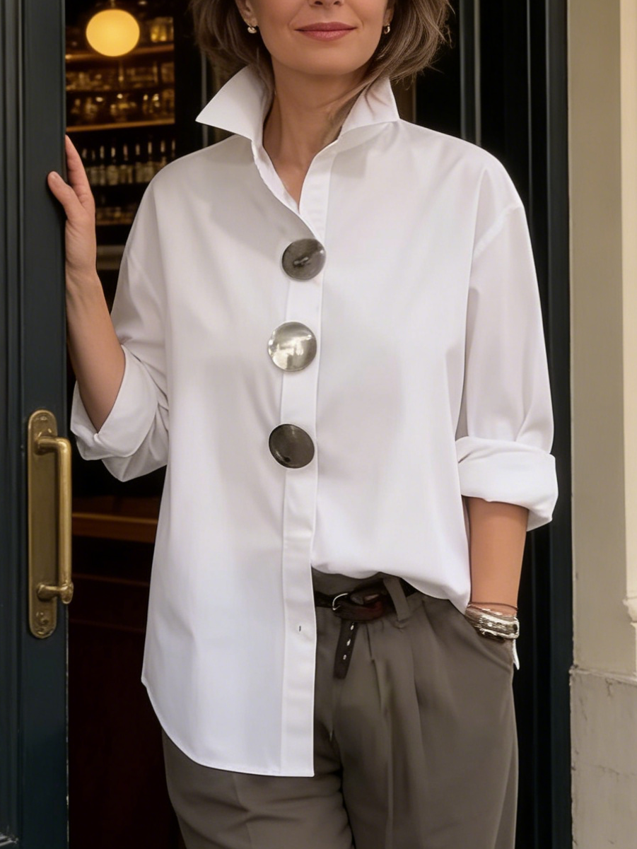 MOREAU LYON | BLOUSE CLASSIQUE À BOUTONS POUR FEMME