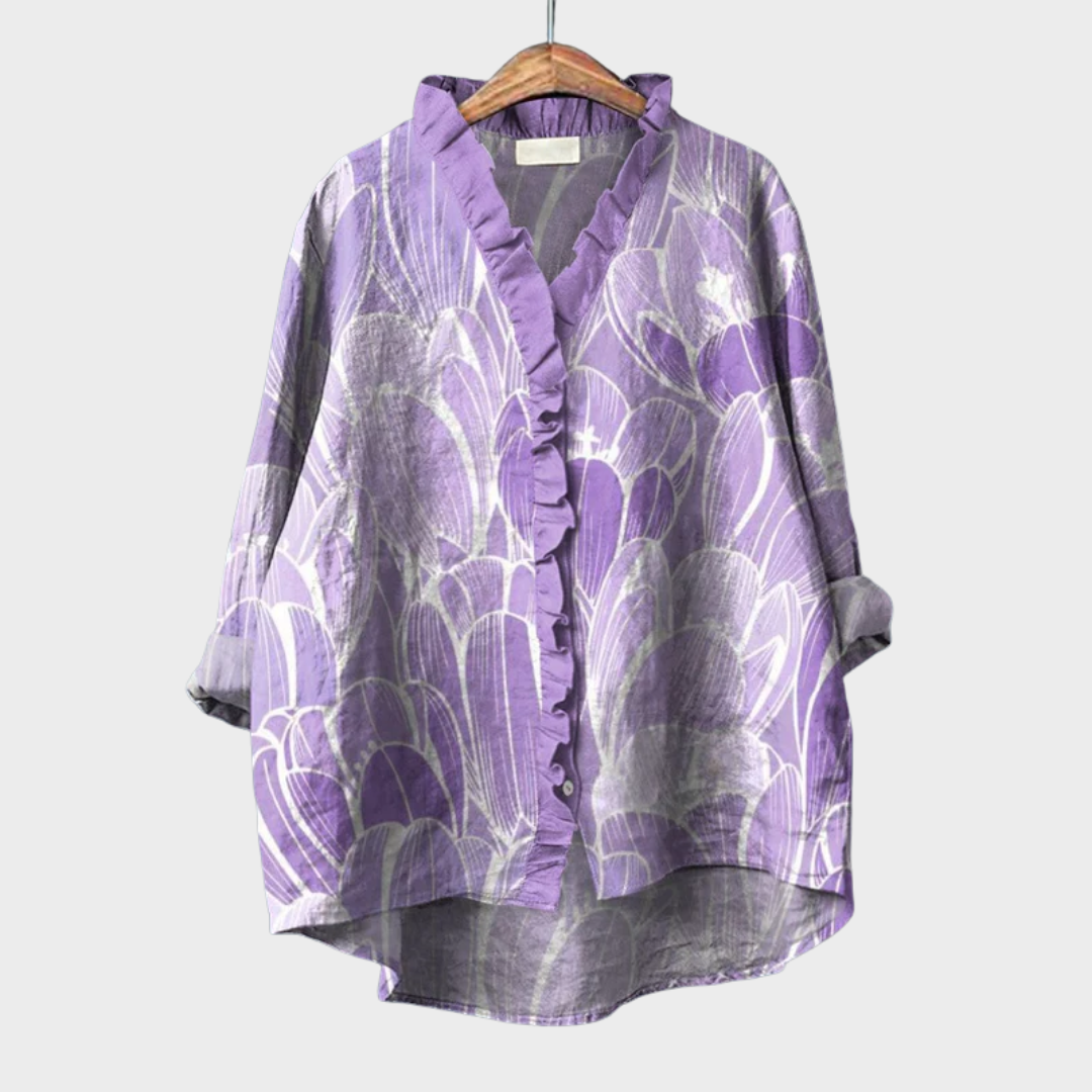 MOREAU LYON | BLOUSE FLORALE VIOLETTE POUR FEMMES