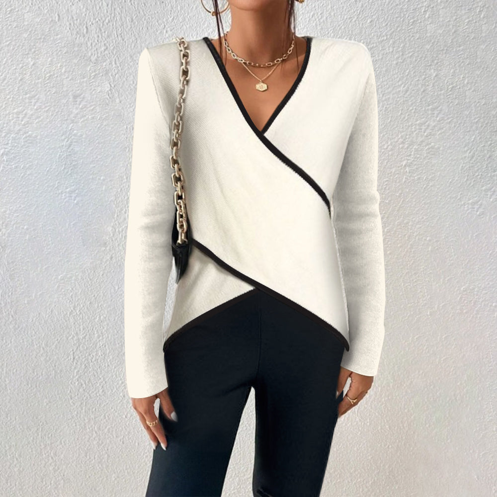MOREAU LYON | PULL AJUSTÉ À COL EN V POUR FEMMES