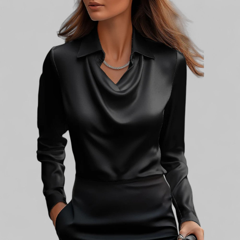 MOREAU LYON | BLOUSE EN SATIN DRAPÉE POUR FEMMES