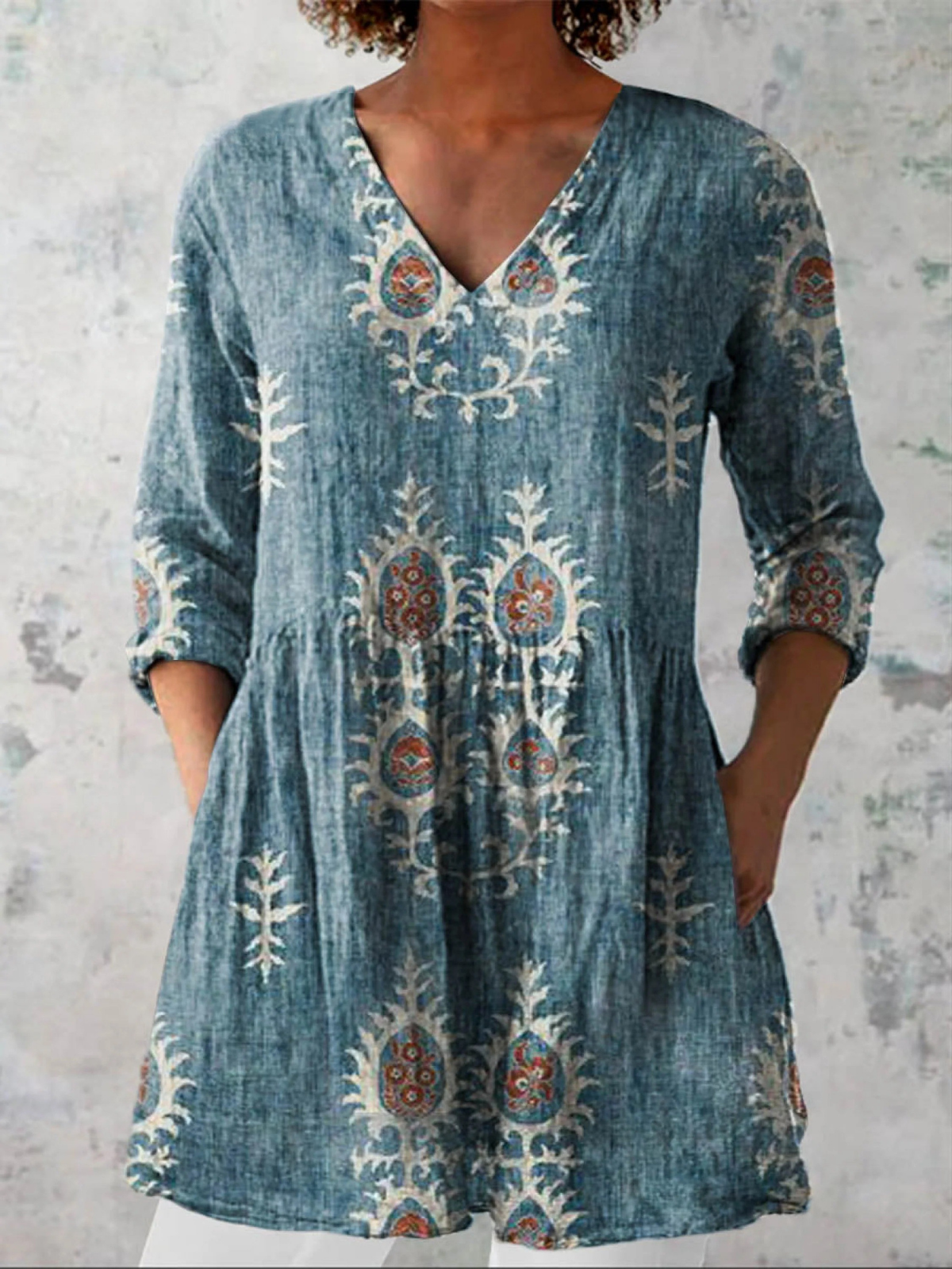 MOREAU LYON | BLOUSE LONGUE À COL EN V POUR FEMMES