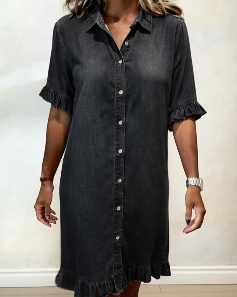 MOREAU LYON | ROBE MIDI EN DENIM MODERNE POUR FEMME