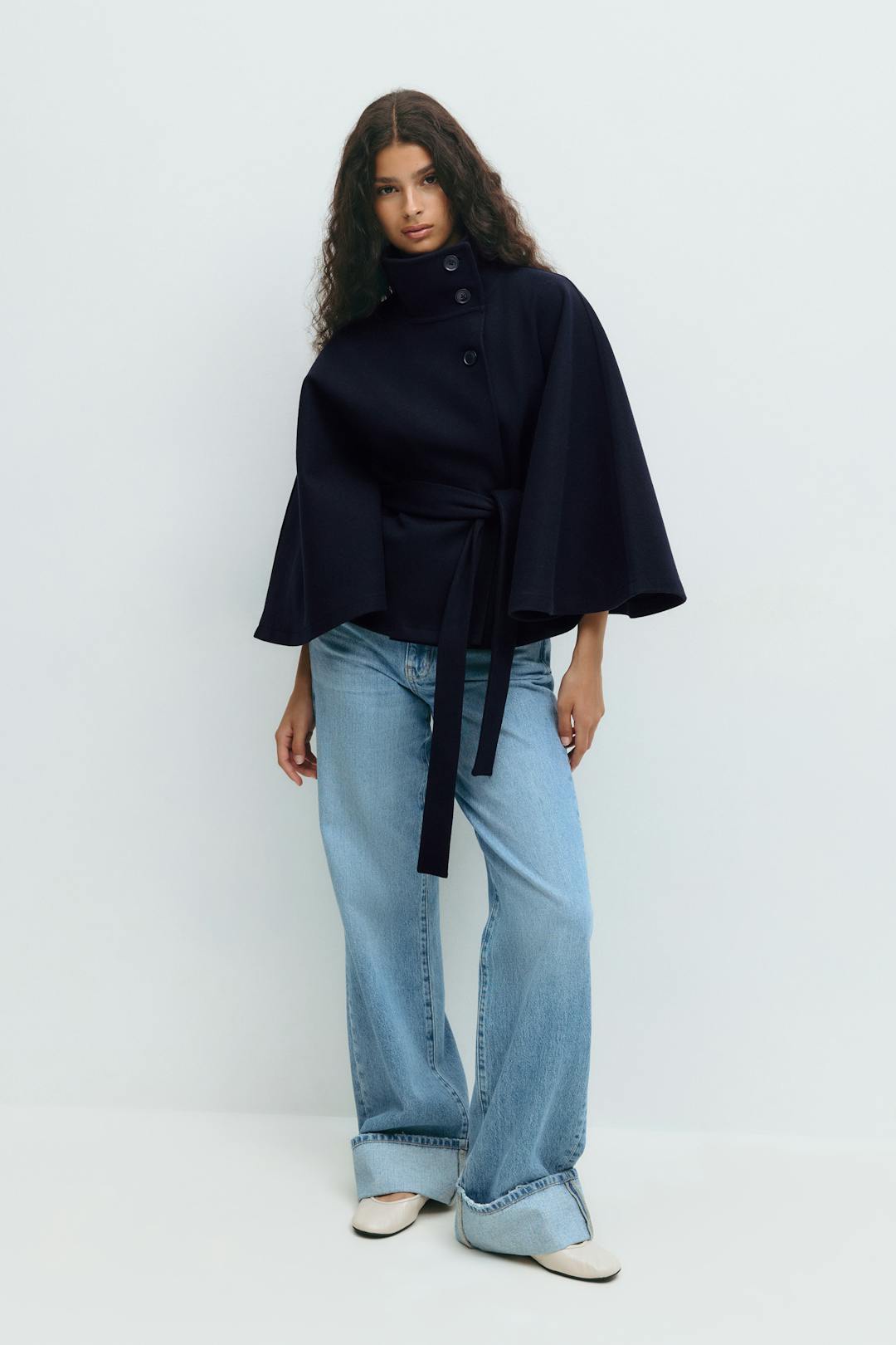 MOREAU LYON | MANTEAU CAPE À CEINTURE POUR FEMMES