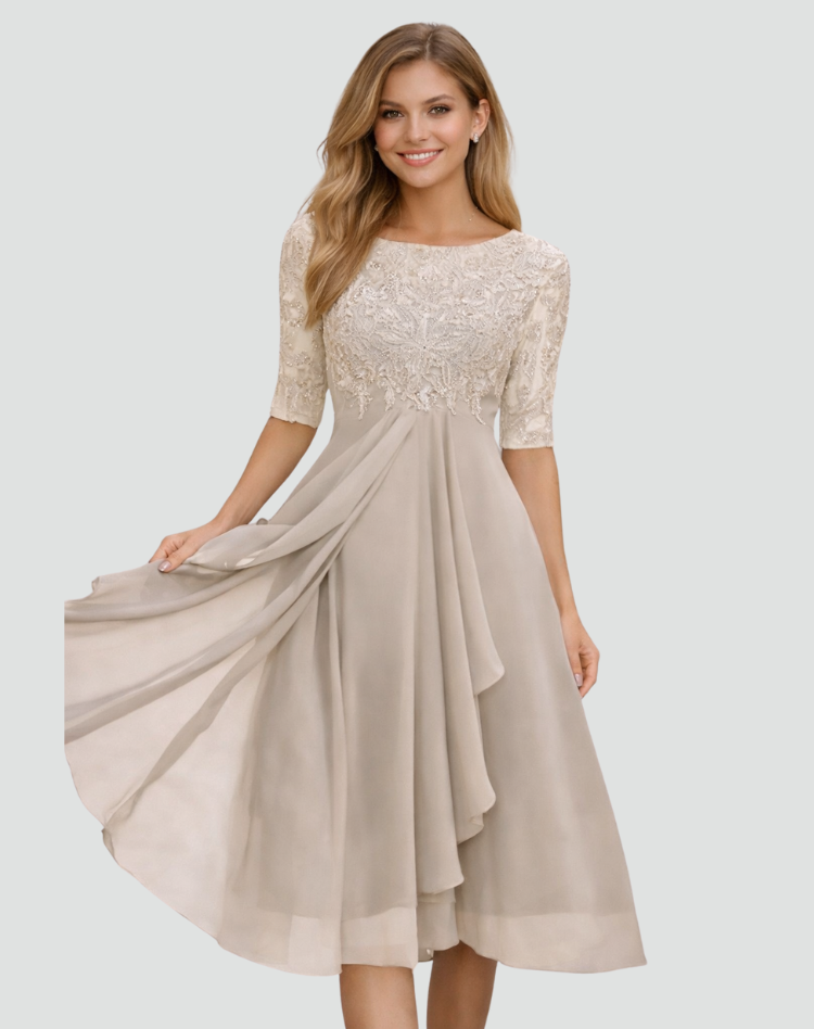 MOREAU LYON | ROBE MIDI EN TULLE À DENTELLE POUR FEMMES