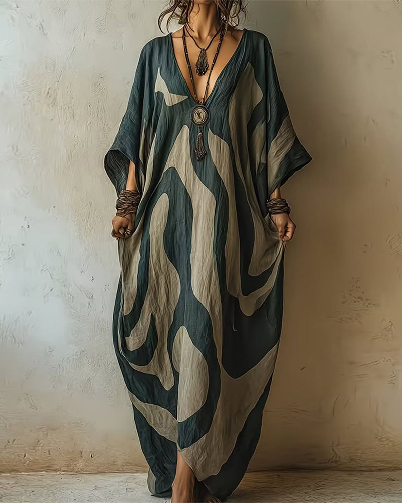 MOREAU LYON | ROBE MAXI ABSTRAITE POUR FEMMES