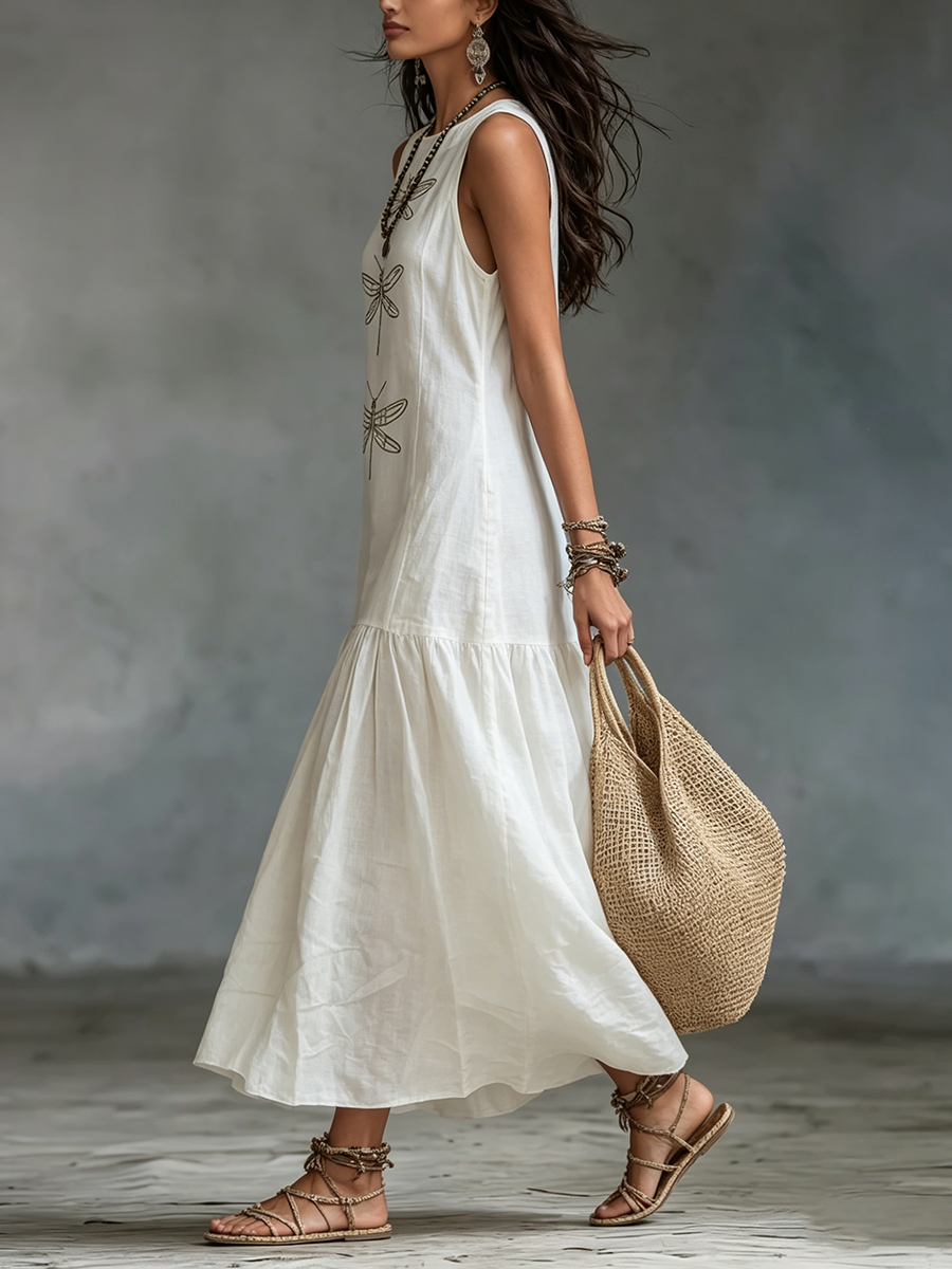 MOREAU LYON | CHIC ROBE MAXI SANS MANCHES POUR FEMMES