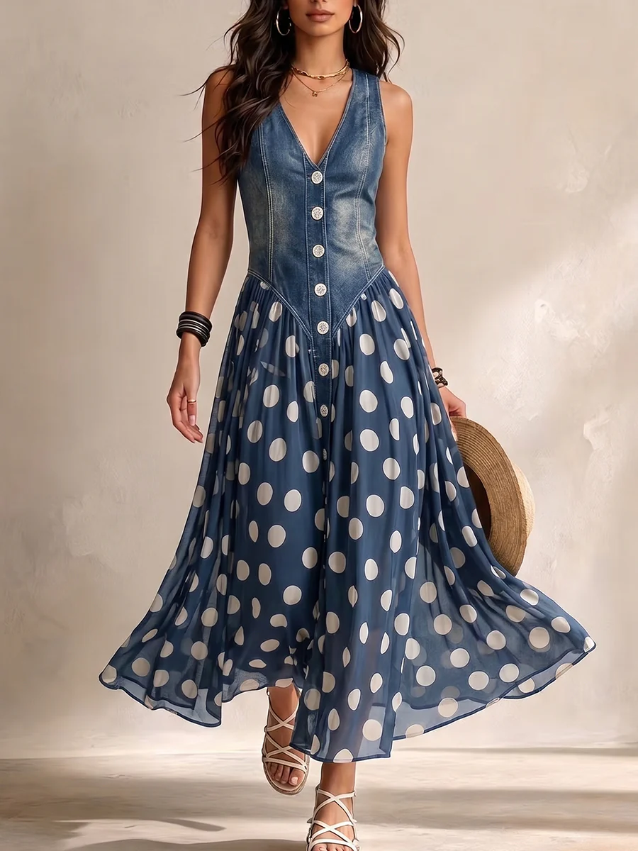MOREAU LYON | ROBE MIDI À POIS POUR FEMMES