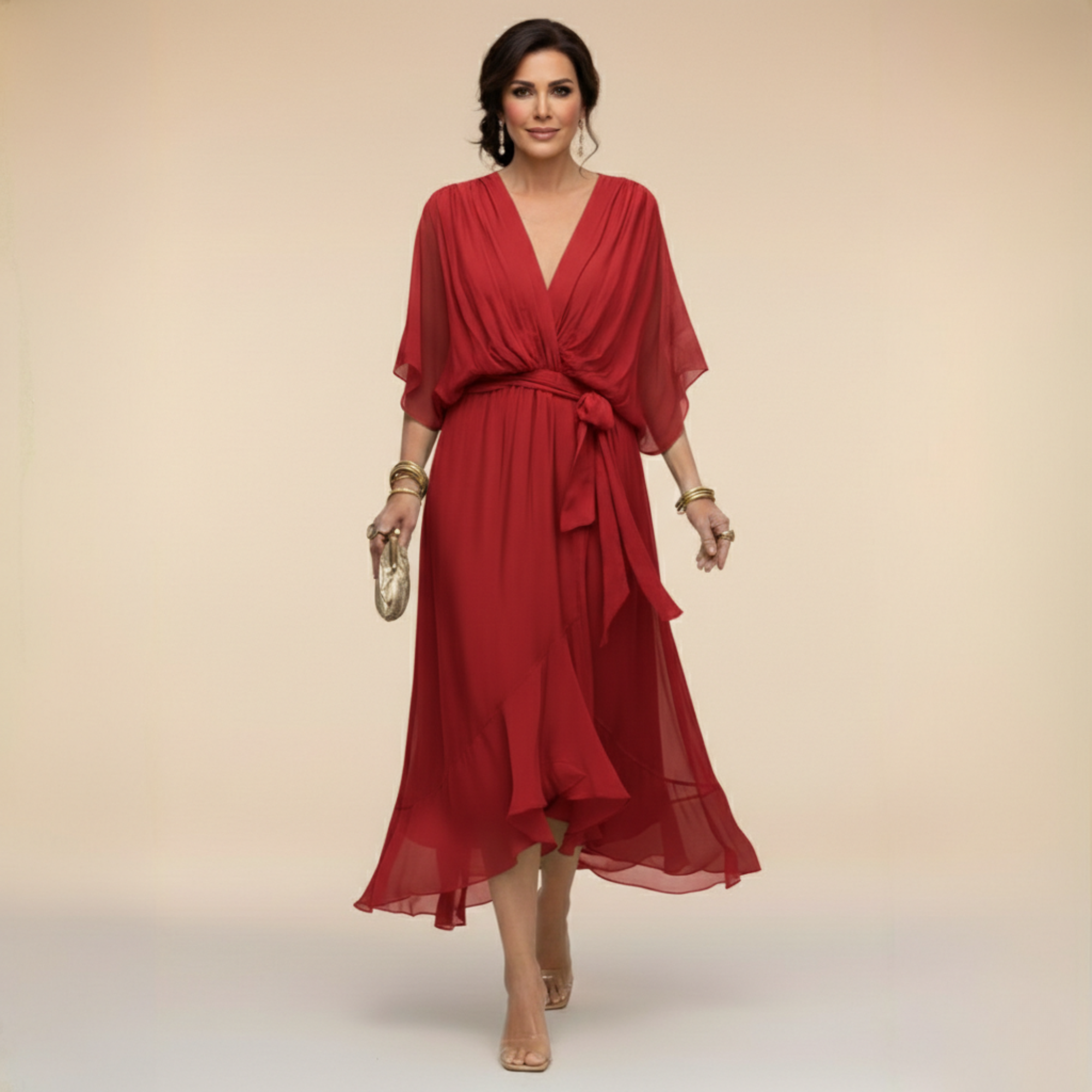 MOREAU LYON | ROBE FLUIDE EN CHIFFON POUR FEMMES