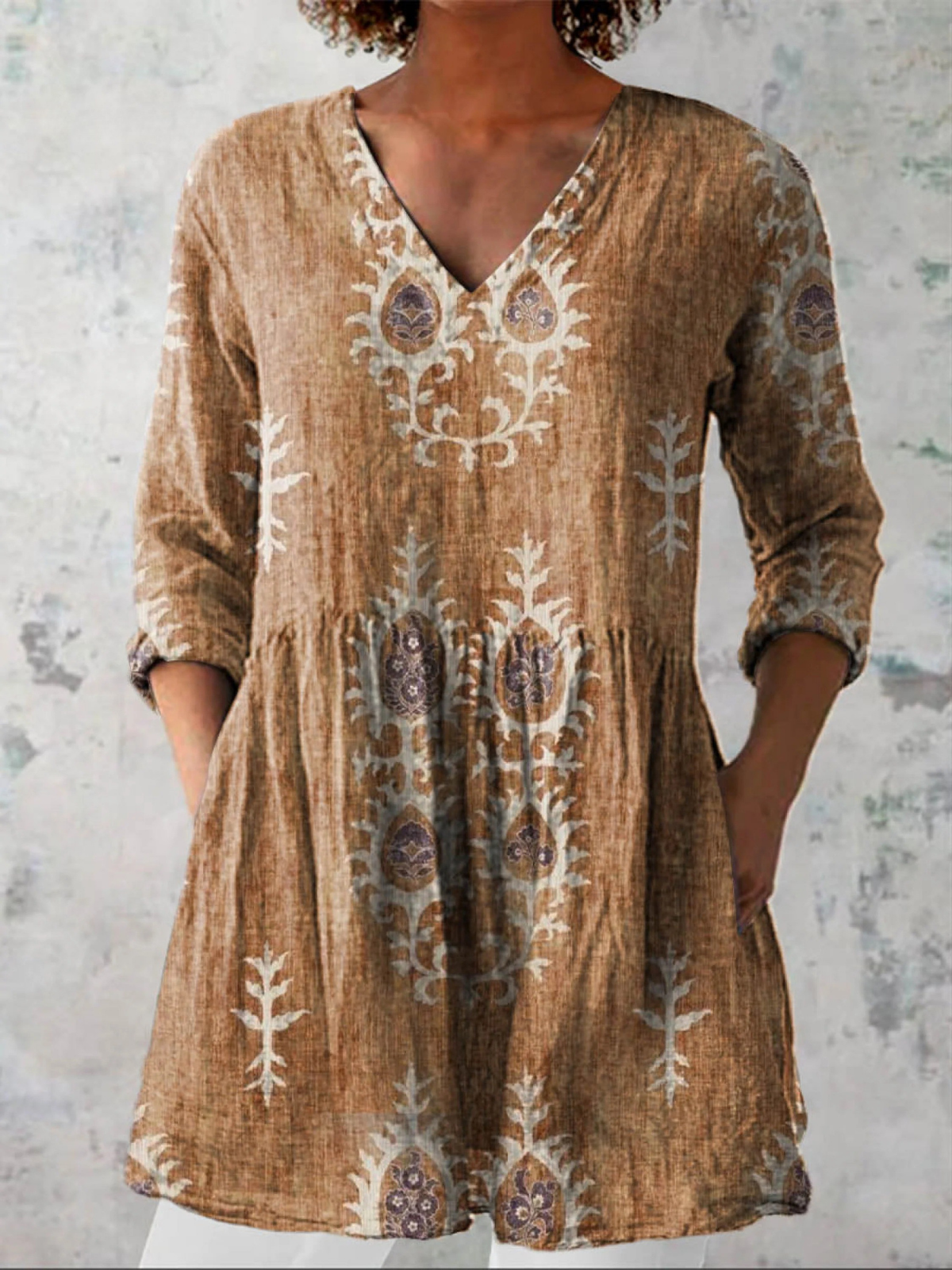 MOREAU LYON | BLOUSE LONGUE À COL EN V POUR FEMMES