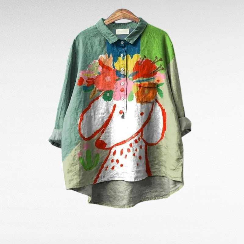 MOREAU LYON | CHEMISIER ARTISTIQUE FLORAL POUR FEMMES