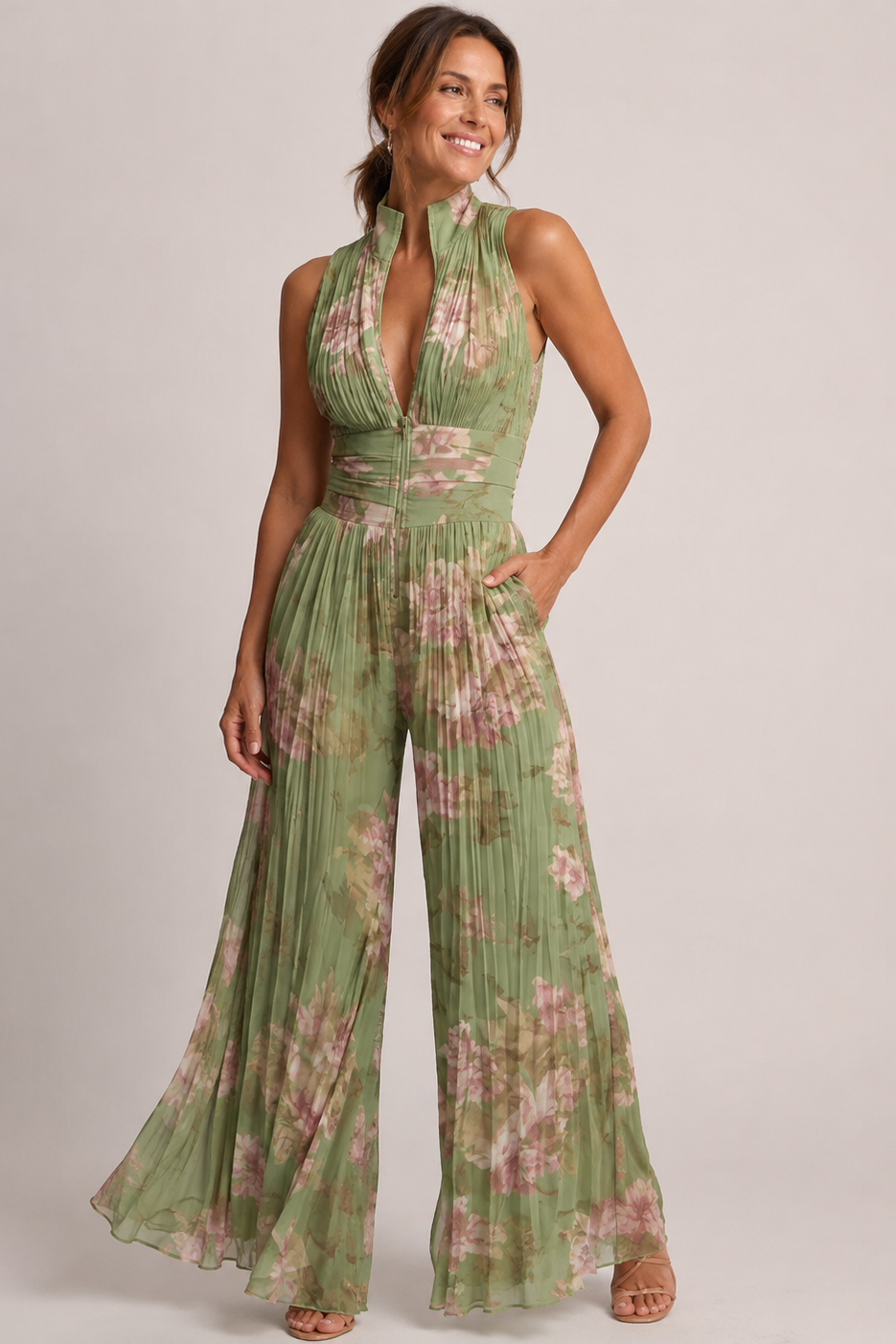 MOREAU LYON | COMBINAISON PLISSÉE À COL HALTER POUR FEMMES