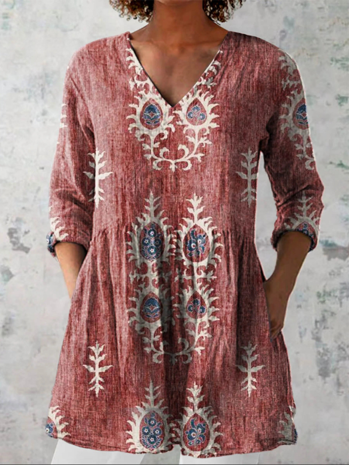 MOREAU LYON | BLOUSE LONGUE À COL EN V POUR FEMMES