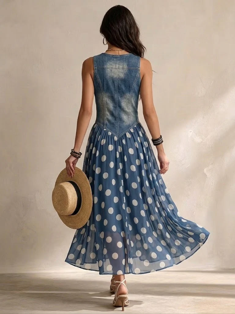 MOREAU LYON | ROBE MIDI À POIS POUR FEMMES
