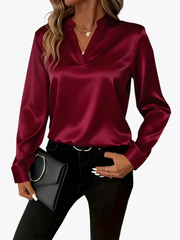 MOREAU LYON | BLOUSE SATINÉE COL V POUR FEMMES