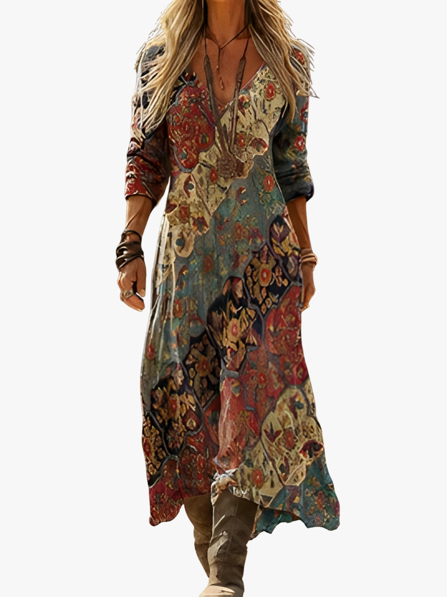 MOREAU LYON | ROBE IMPRIMÉE ETHNIQUE POUR FEMMES