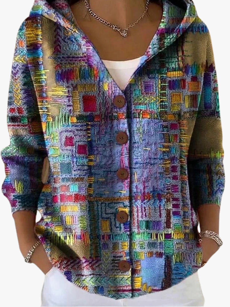 MOREAU LYON | GILET À CAPUCHE PATCHWORK POUR FEMMES
