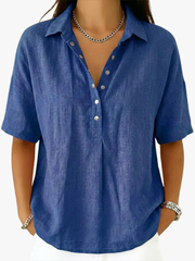 MOREAU LYON | BLOUSE À COL EN V AVEC BOUTONS POUR FEMMES