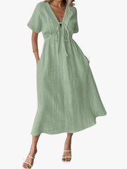 MOREAU LYON | ROBE MAXI À COL EN V POUR FEMMES
