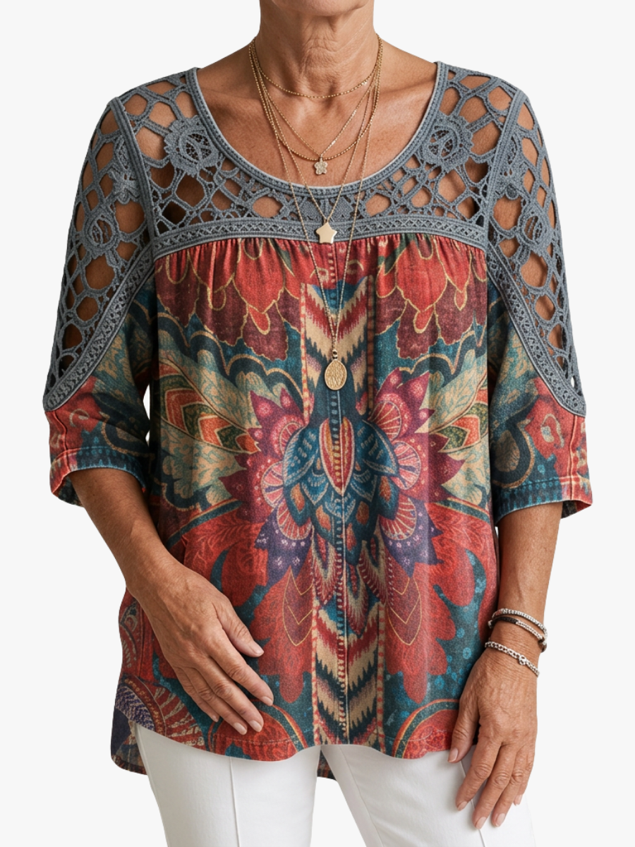 MOREAU LYON | BLOUSE À IMPRIMÉ ETHNIQUE POUR FEMMES