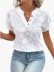 MOREAU LYON | BLOUSE FLORALE À COL EN V POUR FEMMES