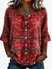 MOREAU LYON | BLOUSE CLASSIQUE IMPRIMÉ ETHNIQUE FEMME
