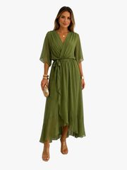 MOREAU LYON | ROBE EN CHIFFON À ENVELOPPER POUR FEMMES