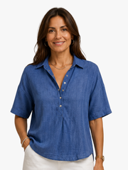 MOREAU LYON | CHIC BLOUSE À COL EN V POUR FEMMES