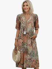 MOREAU LYON | ROBE MIDI IMPRIMÉE ARTISTIQUE POUR FEMMES