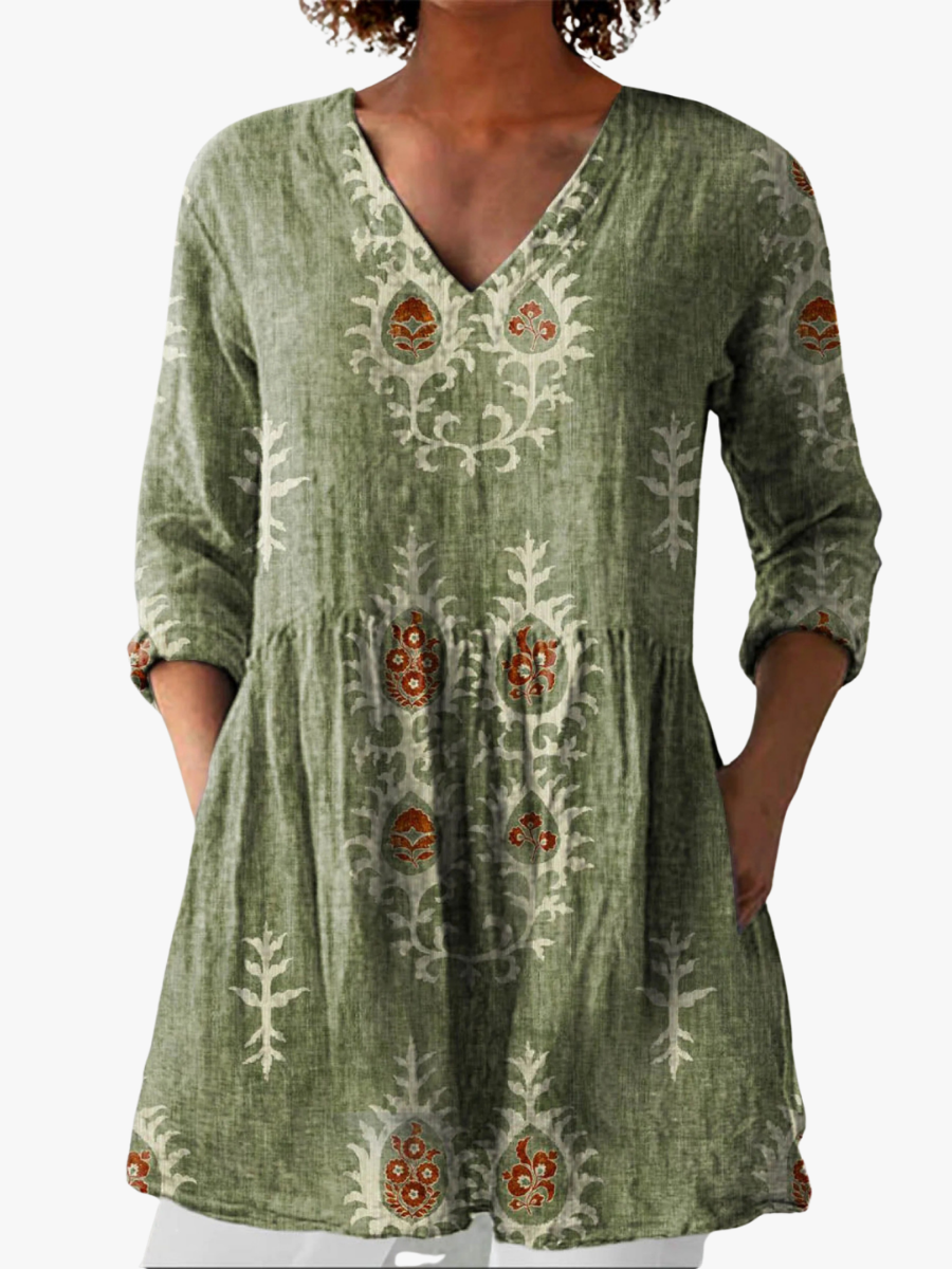 MOREAU LYON | BLOUSE LONGUE À COL EN V POUR FEMMES